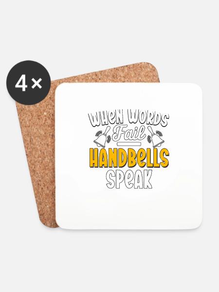When Words Fail Handbells Speak Handbell - Coasters (set of 4) - white