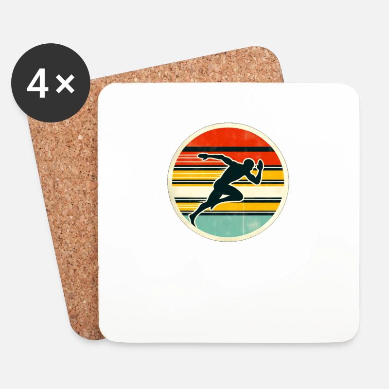 Sprinter - Track And Field 4 - Untersetzer (4er-Set) - Weiß