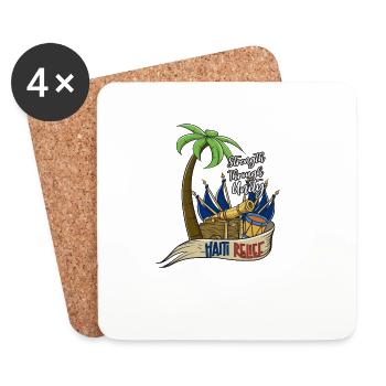 Haïti drapeau haïtien femme princesse je cadeau - Dessous de verre (lot de 4) - blanc - Devant