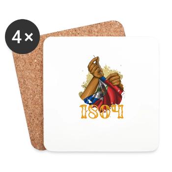 Haïti drapeau haïtien femme princesse je cadeau - Dessous de verre (lot de 4) - blanc - Devant