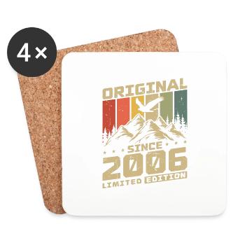 Original 2006 Vintage Rétro Cadeau d’anniversaire - Dessous de verre (lot de 4) - blanc - Devant
