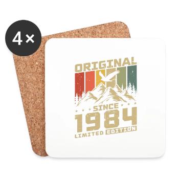 Original 1984 Vintage Rétro Cadeau d’anniversaire - Dessous de verre (lot de 4) - blanc - Devant