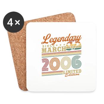 Legendary since March 2004 Vintage Birthday - Coasters (set of 4) - white - Front