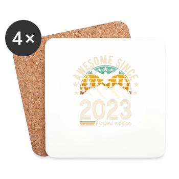 Vintage 2023 meilleur de 2023 - annif 2 ans - Dessous de verre (lot de 4) - blanc - Devant