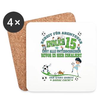 15th Birthday Girl & Boy Guestbook - Coasters (set of 4) - white - Front