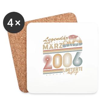 Legendary Since March 2006 Gift Birthday - Coasters (set of 4) - white - Front