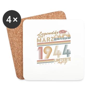 Legendary Since March 1944 Gift Birthday - Coasters (set of 4) - white - Front
