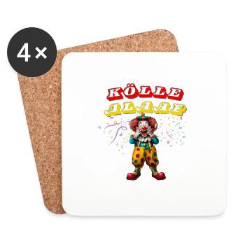Jecke Tage Clown Alaaf Fasching Karneval Kölle - Untersetzer (4er-Set) - Weiß - Vorne