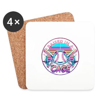 Raised In A Cage 18 - Coasters (set of 4) - white - Front