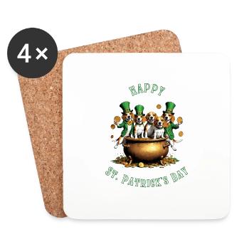 St. Patrick's Day Beagle I Irish Celebration - Untersetzer (4er-Set) - Weiß - Vorne