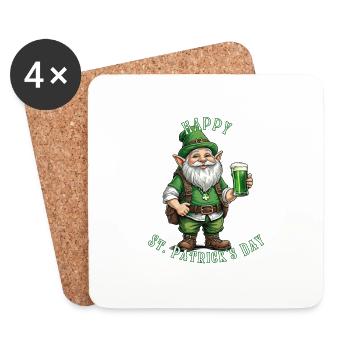 St. Patrick's Day Leprechaun I Green Beer I - Untersetzer (4er-Set) - Weiß - Vorne