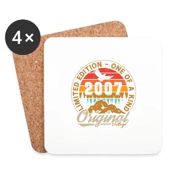 2007 Vintage Retro Geburtstagsgeschenk - Untersetzer (4er-Set) - Weiß - Vorne