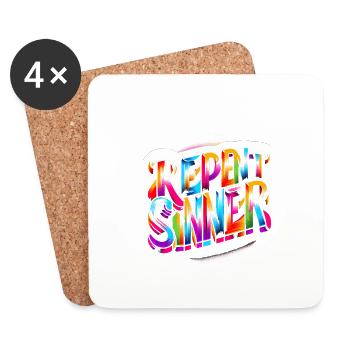 Repent Sinner 17 - Coasters (set of 4) - white - Front