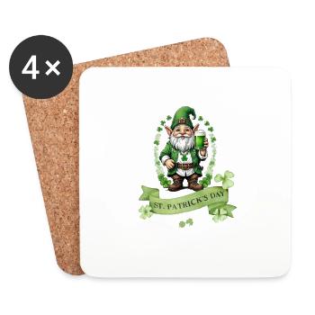 St. Patrick's Day Leprechaun I Green Beer I - Untersetzer (4er-Set) - Weiß - Vorne