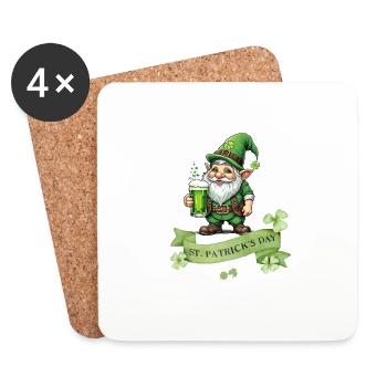 St. Patrick's Day Leprechaun I Green Beer I - Untersetzer (4er-Set) - Weiß - Vorne