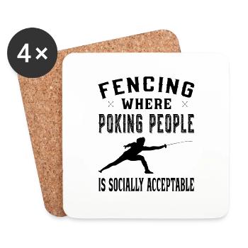 Fencing where poking people is socially acceptable - Untersetzer (4er-Set) - Weiß - Vorne