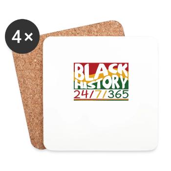 Je suis le mois de l’histoire des Noirs fierté afro-américaine Ce - Dessous de verre (lot de 4) - blanc - Devant