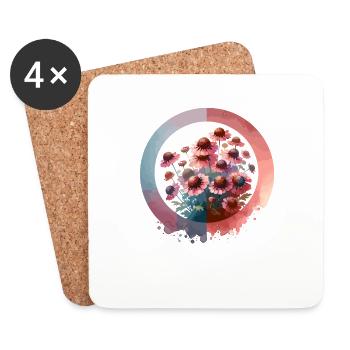 Helenium Drawn - Coasters (set of 4) - white - Front