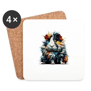 Polygone Art Cochon d’Inde amant Cochons d’Inde - Dessous de verre (lot de 4) - blanc - Devant