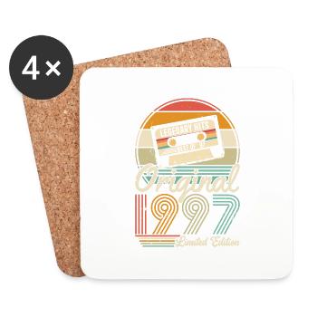 Cadeau 1997 Cadeau Anniversaire 1997 Vintage 1997 - Dessous de verre (lot de 4) - blanc - Devant