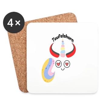 Teufelshorn - Untersetzer (4er-Set) - Weiß - Vorne