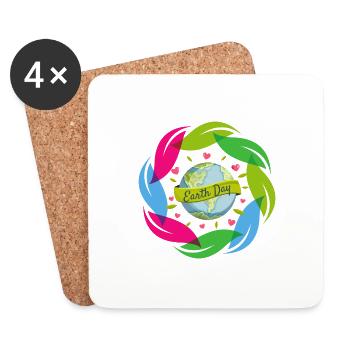 Jour de la Terre - Dessous de verre (lot de 4) - blanc - Devant