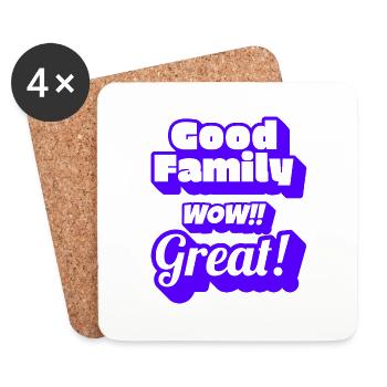Famille d’or wow !! Génial! - Dessous de verre (lot de 4) - blanc - Devant