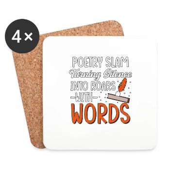 Poetry Slam Turning Silence With Words - Untersetzer (4er-Set) - Weiß - Vorne