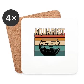 Aquarist Aquarium Fischtank - Untersetzer (4er-Set) - Weiß - Vorne
