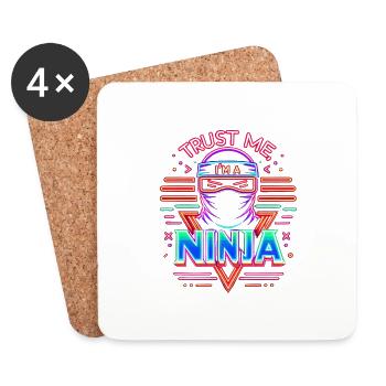 trust me, I'm a ninja 11 - Untersetzer (4er-Set) - Weiß - Vorne