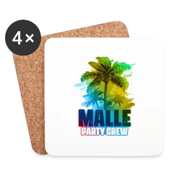 Malle Party Crew Colorful - Coasters (set of 4) - white - Front