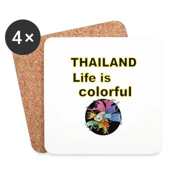 Life is colorful - Coasters (set of 4) - white - Front