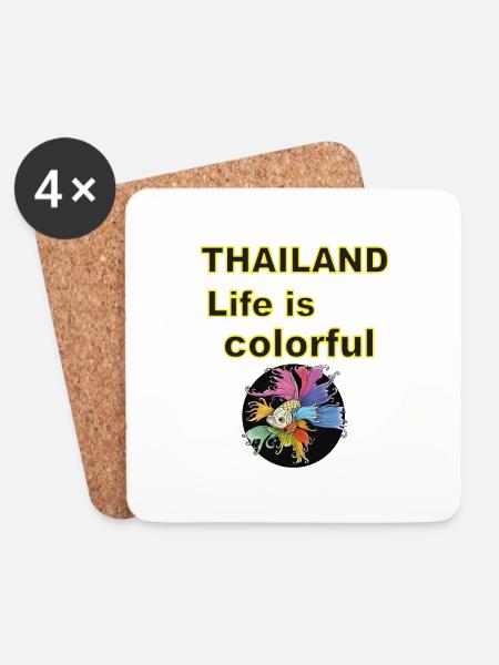 Life is colorful - Coasters (set of 4) - white