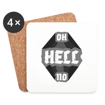 Oh Hell No Oh Hell No Funny Sarcasm Saying - Coasters (set of 4) - white - Front