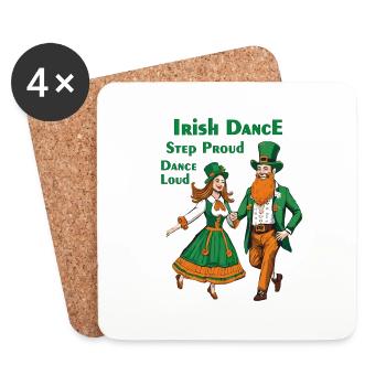 IRISH DANCE STEP PROUD DANCE LOUD - Coasters (set of 4) - white - Front