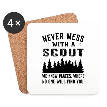 Never Mess with a Scout we know places - Scouting - Coasters (set of 4) - white - Front