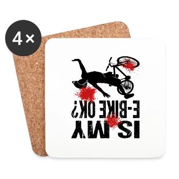 Bloody E-Mountain Bike Bike Is my E-Bike ok? - Coasters (set of 4) - white - Front