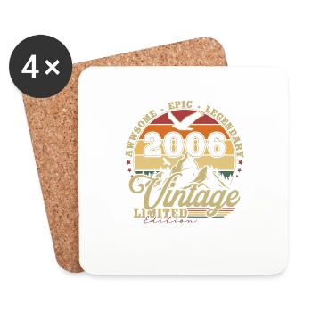 2006 Vintage Vintage Retro Birthday Gift - Coasters (set of 4) - white - Front