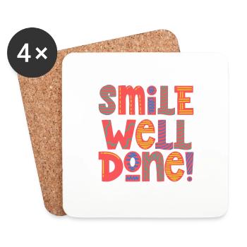 Souriez bien ! - Dessous de verre (lot de 4) - blanc - Devant