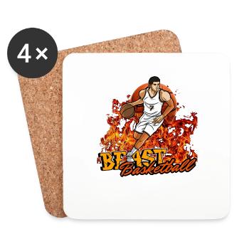 Bête de basket-ball - Dessous de verre (lot de 4) - blanc - Devant