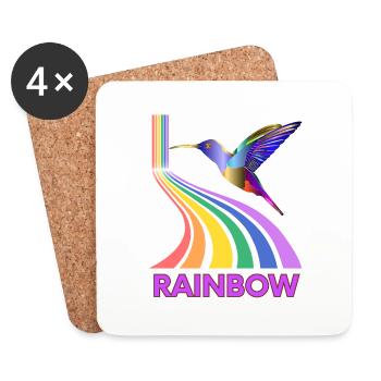 Arc-en-ciel - Dessous de verre (lot de 4) - blanc - Devant