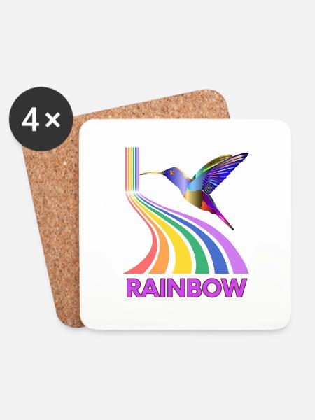 Rainbow - Coasters (set of 4) - white