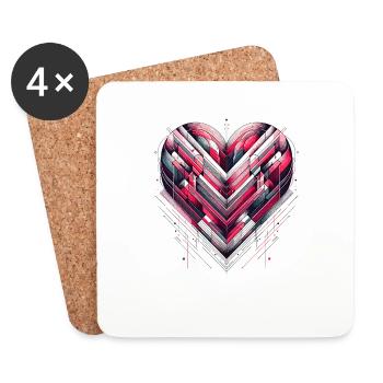 Futuristic Heart - Coasters (set of 4) - white - Front