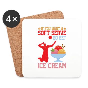 If You Want A Soft Serve, Go Get Ice Cream 4 - Untersetzer (4er-Set) - Weiß - Vorne