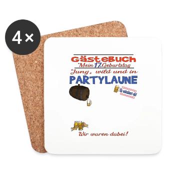 Livre d’or 17e anniversaire fille et garçon - Dessous de verre (lot de 4) - blanc - Devant