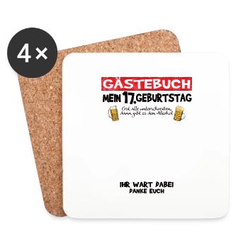 17th Birthday Girl & Boy Guestbook - Coasters (set of 4) - white - Front