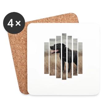 Cane Corso à rayures - Dessous de verre (lot de 4) - blanc - Devant