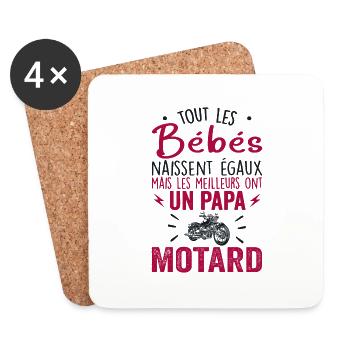 Babies Equal Best Have a Biker Dad - Coasters (set of 4) - white - Front