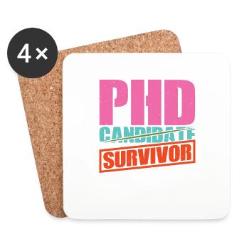 PhD Candidate Survivor 13 - Coasters (set of 4) - white - Front