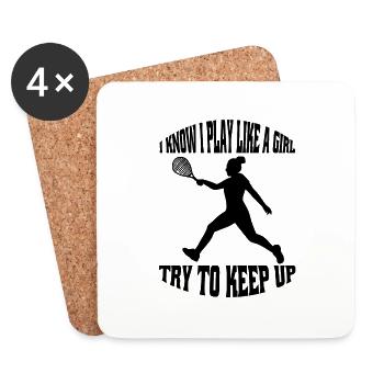 Tennis Player Tennis Lovers Tennis Tennis Club - Coasters (set of 4) - white - Front